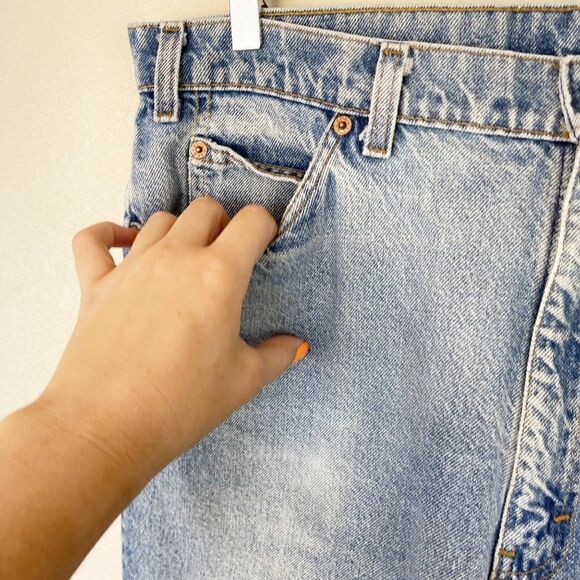 Vintage Levis 60s Big E Orange Tab Straight Leg Jeans Cotton Denim Size 40 - Picture 6 of 10